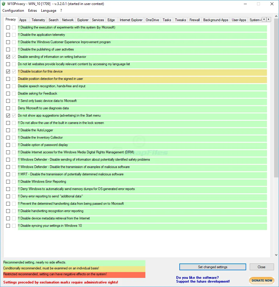 W10Privacy 스크린샷 1