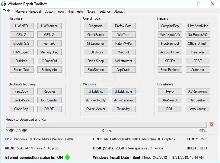 Windows Repair Toolbox 스크린샷 1